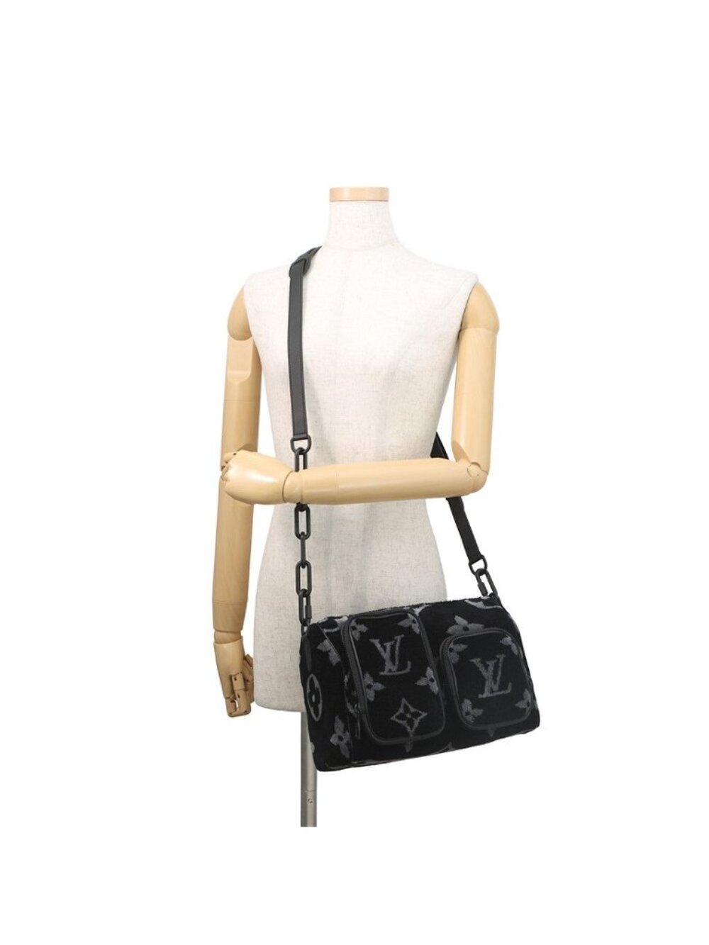 Louis Vuitton Handbag Monogram Eclipse Tufting Keepall Bandouliere 25 Black - Picture 4 of 10